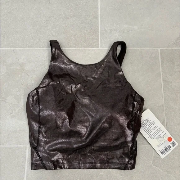 Lululemon Align High Neck Tank Crop Nulu  in Radiant Foil French Press Size 6 - Picture 2 of 11
